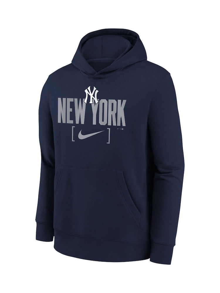 Fanatics Youth Blue MLB New York Yankees Club Fleece Club Stack Hoodie - Image 2 of 3