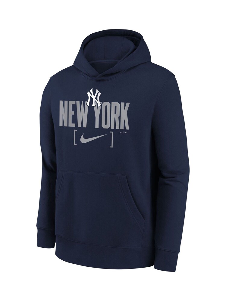 Fanatics Youth Blue MLB New York Yankees Club Fleece Club Stack Hoodie - Image 2 of 3 Fanatics Youth Blue MLB New York Yankees Club Fleece Club Stack Hoodie - Image 2 of 3