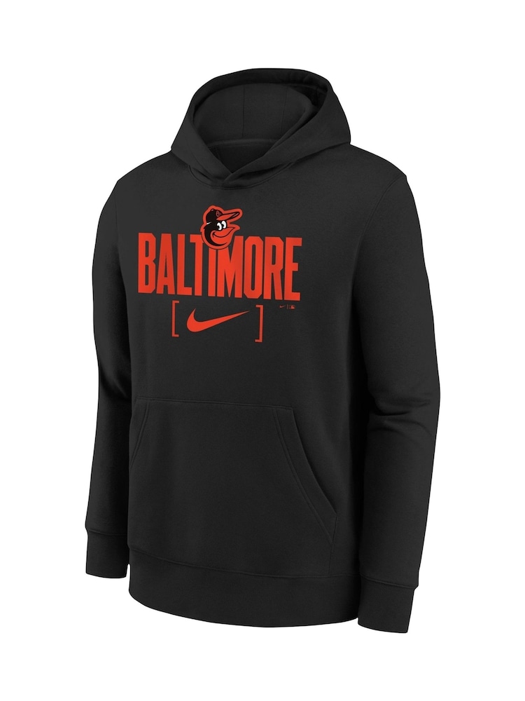 Fanatics Youth MLB Baltimore Orioles Club Fleece Club Stack Black Hoodie - Image 3 of 3