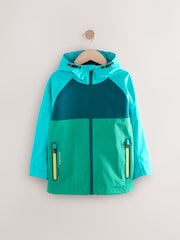 Green/Blue Waterproof Mesh Hooded Lined Anorak Jacket (3-16yrs) - Image 1 of 6