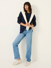 FatFace Farryn Navy Farryn Knitted 100% Cotton Knitted Jumper - Image 3 of 7