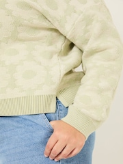 FatFace Light Green Floral Knitted Jumper - Image 10 of 13