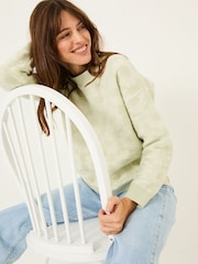 FatFace Light Green Floral Knitted Jumper - Image 4 of 13