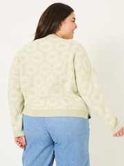 FatFace Light Green Floral Knitted Jumper - Image 8 of 13