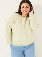 FatFace Light Green Floral Knitted Jumper - Image 9 of 13