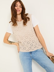 FatFace Natural Finch Crochet Tank - Image 1 of 8