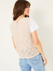 FatFace Natural Finch Crochet Tank - Image 2 of 8