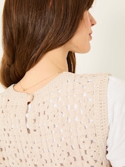 FatFace Natural Finch Crochet Tank - Image 6 of 8