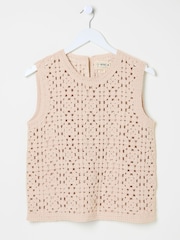 FatFace Natural Finch Crochet Tank - Image 7 of 8