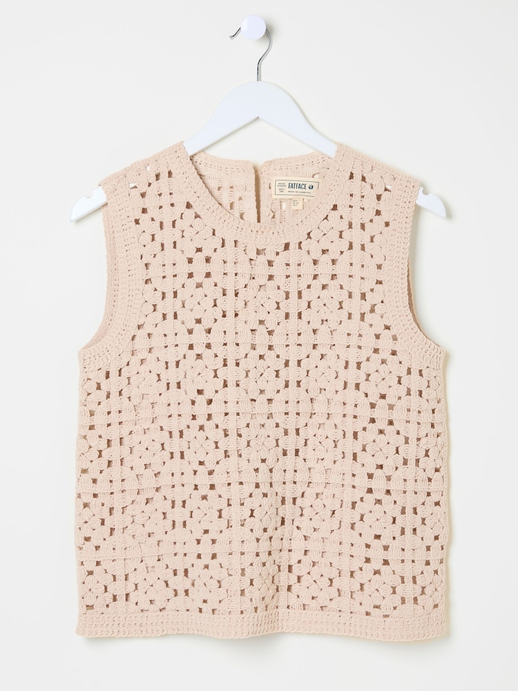 FatFace Natural Finch Crochet Tank - Image 7 of 8
