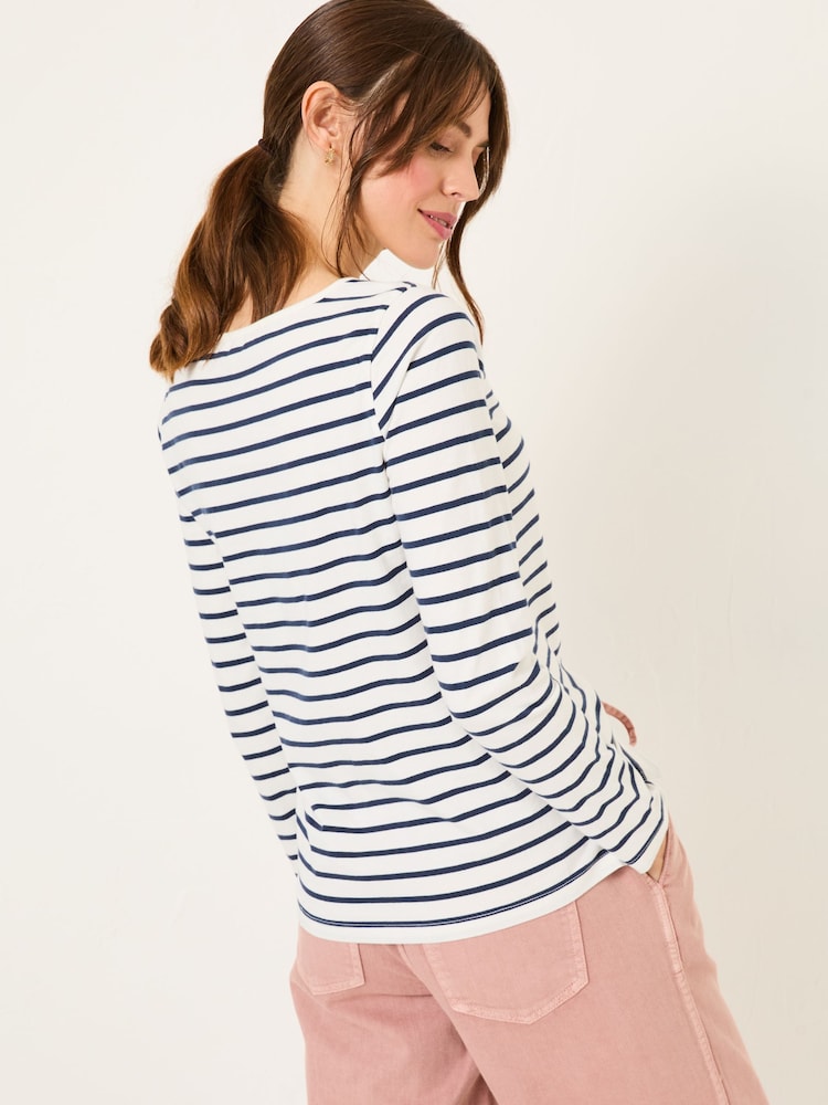 FatFace Breton Ivory 100% Cotton Long Sleeve T-Shirt - Image 2 of 5