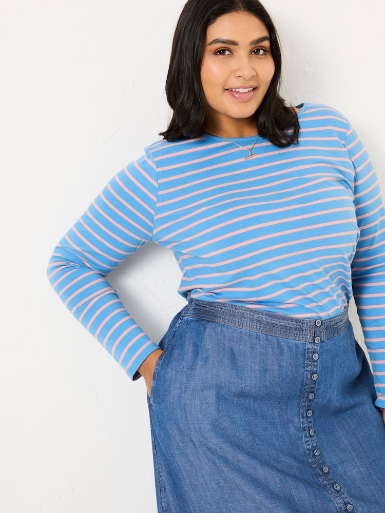 FatFace Multi 100% Cotton Long Sleeve Summer Breton T-Shirt - Image 5 of 10