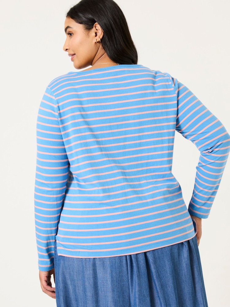 FatFace Multi 100% Cotton Long Sleeve Summer Breton T-Shirt - Image 6 of 10
