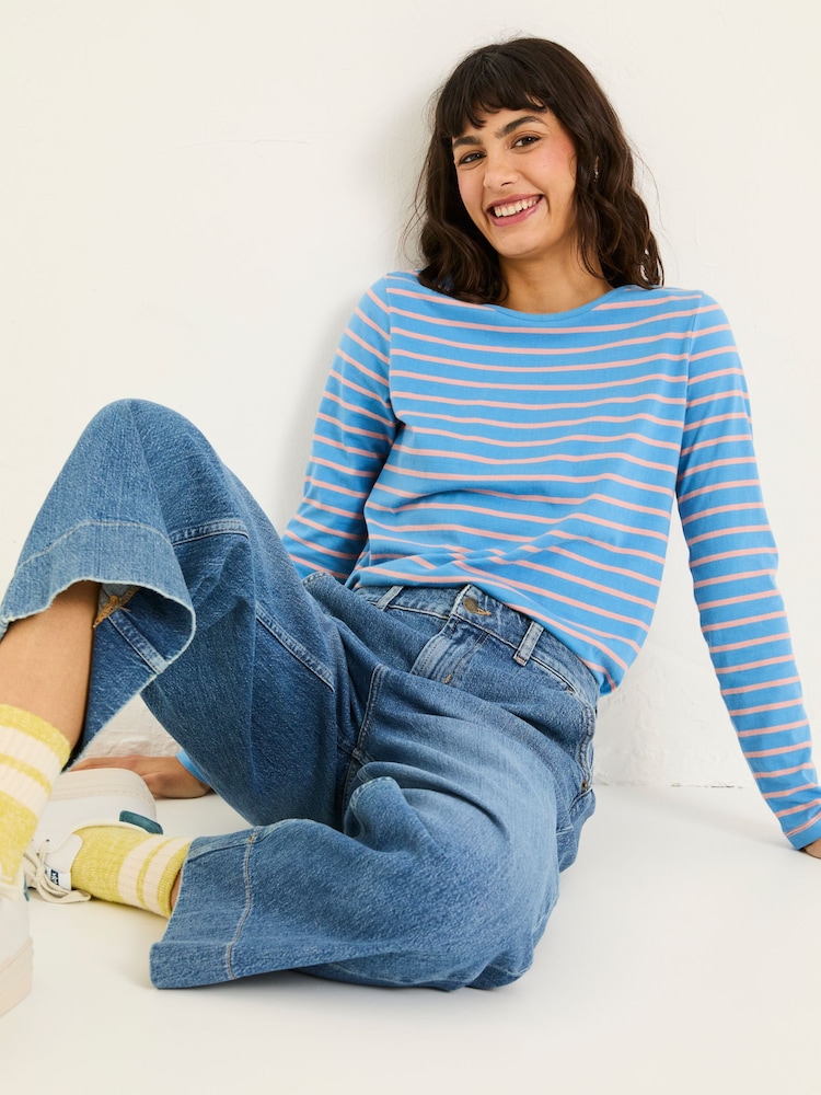 FatFace Multi 100% Cotton Long Sleeve Summer Breton T-Shirt - Image 7 of 10