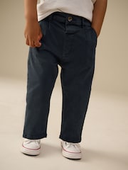 Navy Pleat Front Stretch Chino Trousers (3mths-7yrs) - Image 1 of 7