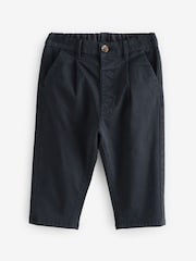Navy Pleat Front Stretch Chino Trousers (3mths-7yrs) - Image 4 of 7