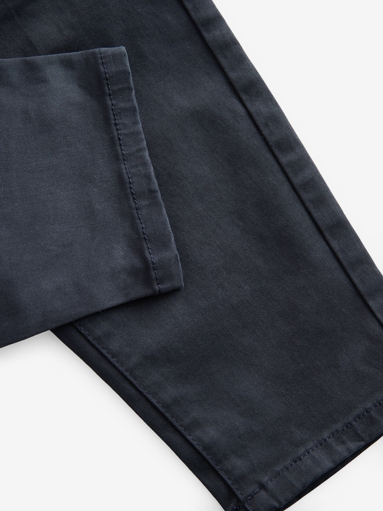 Navy Pleat Front Stretch Chino Trousers (3mths-7yrs) - Image 7 of 7