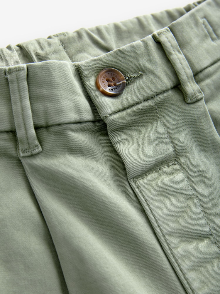 Sage Green Pleat Front Stretch Chino Trousers (3mths-7yrs) - Image 6 of 6