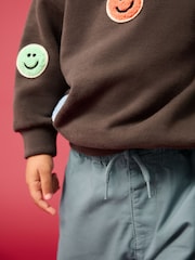 Blue Wide Leg 100% Cotton Chino Trousers with Elasticated Waist (3mths-7yrs) - Image 5 of 9