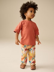 Tan Printed Side Pocket 100% Cotton Pull On Trousers (3mths-7yrs) - Image 3 of 9