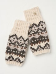 FatFace Ivory Fairisle Pattern Cuffs - Image 1 of 2