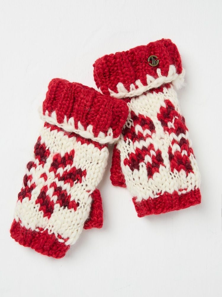 FatFace Red Snowflake Cuffs - Image 1 of 4 FatFace Red Snowflake Cuffs - Image 1 of 4