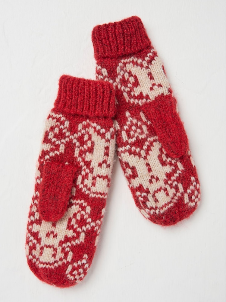Red Gingerbread Mittens - Image 2 of 4 Red Gingerbread Mittens - Image 2 of 4
