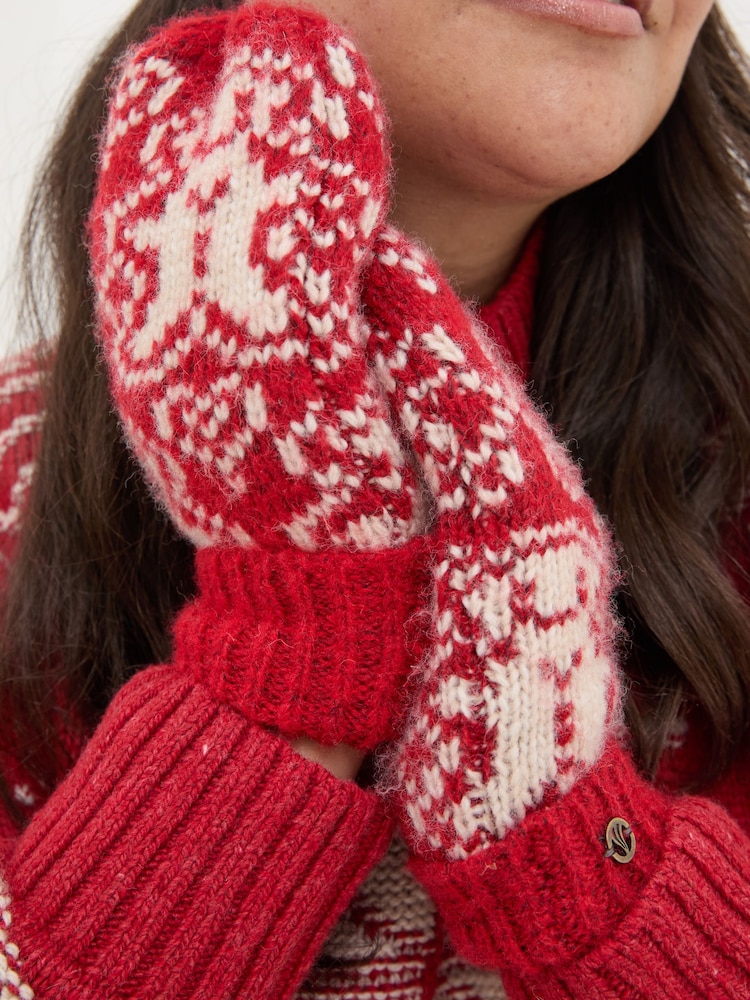 Red Gingerbread Mittens - Image 4 of 4 Red Gingerbread Mittens - Image 4 of 4