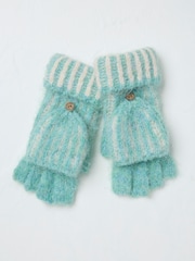FatFace Green Haze Plaited Overflap Gloves - Image 1 of 2