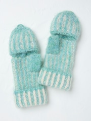 FatFace Green Haze Plaited Overflap Gloves - Image 2 of 2