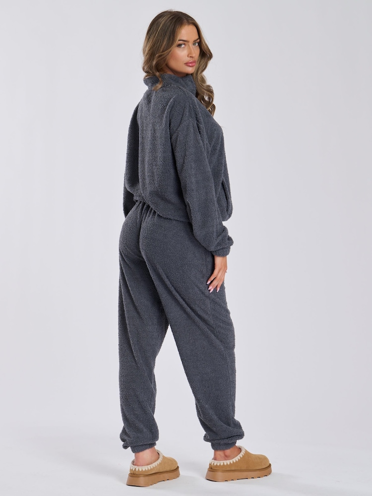Loungeable Grey Soft Fuzzy Joggers - Image 2 of 5