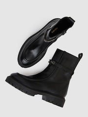 Reiss Black Safia Chain Embellished Ankle Boots - Image 3 of 5