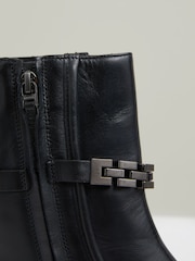 Reiss Black Safia Chain Embellished Ankle Boots - Image 4 of 5