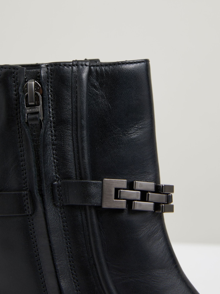 Reiss Black Safia Chain Embellished Ankle Boots - Image 8 of 8 Reiss Black Safia Chain Embellished Ankle Boots - Image 8 of 8