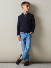 Reiss Navy Arden Quarter Zip Jumper - Image 2 of 4