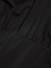 Reiss Black Adrienne Cut-Out Blouson Waist Top - Image 5 of 5