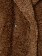 Reiss Brown Darla Petite Teddy Coat with Wool - Image 6 of 7
