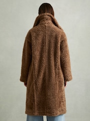 Reiss Brown Darla Teddy Coat with Wool - Image 6 of 7