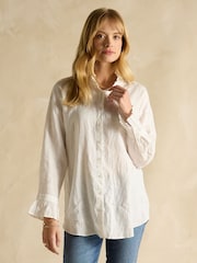 Joules Dakota White 100% Linen Shirt - Image 1 of 7