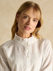 Joules Dakota White 100% Linen Shirt - Image 4 of 7