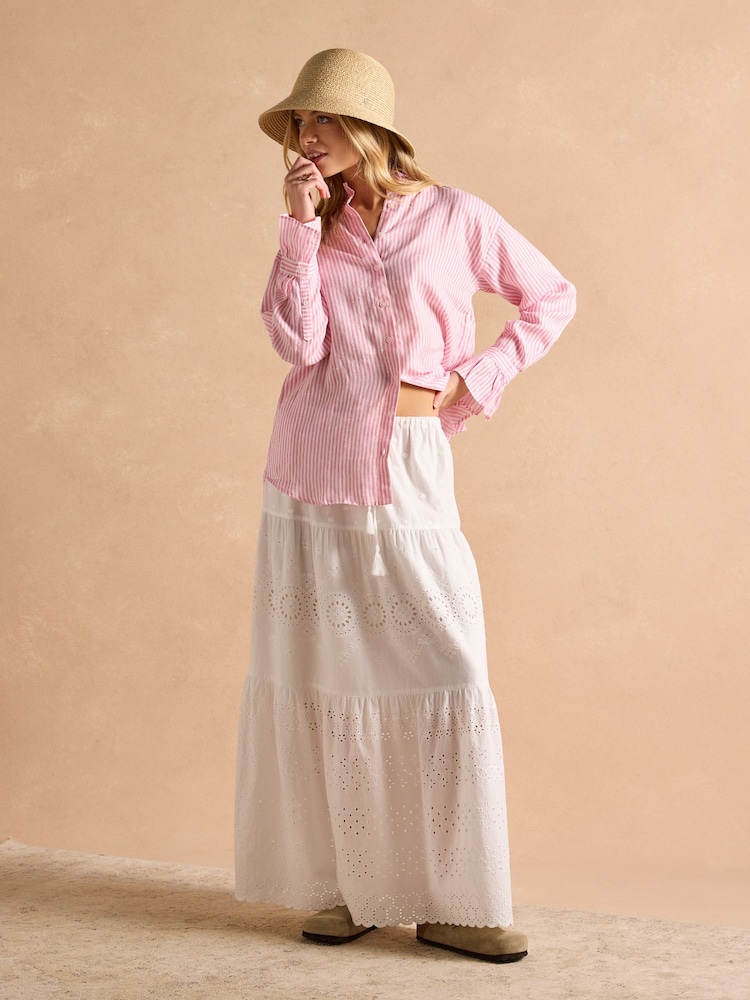 Joules Dakota Pink 100% Linen Shirt - Image 5 of 7