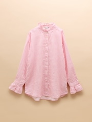 Joules Dakota Pink 100% Linen Shirt - Image 7 of 7