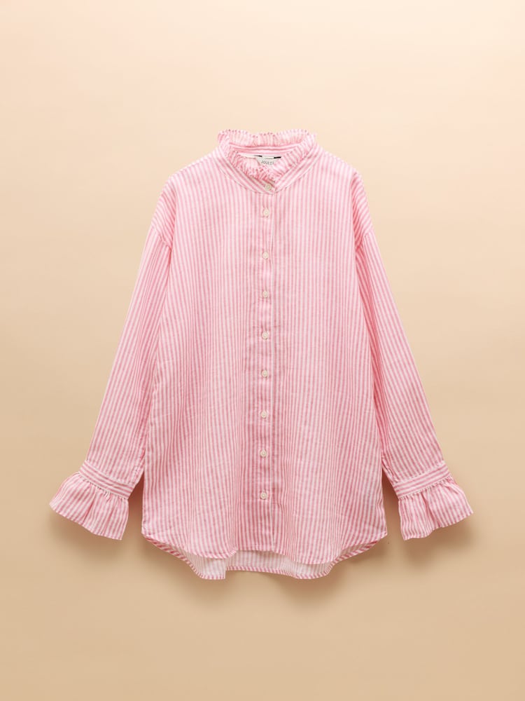 Joules Dakota Pink 100% Linen Shirt - Image 7 of 7
