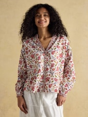 Joules Eloise Provence Floral Button Down Cotton Blouse - Image 1 of 10