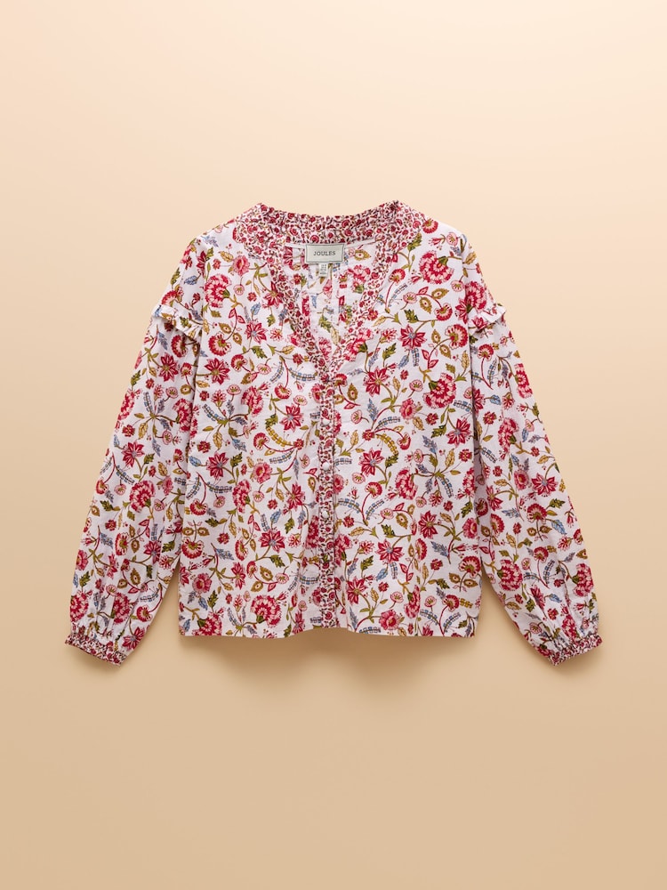 Joules Eloise Provence Floral Button Down Cotton Blouse - Image 10 of 10