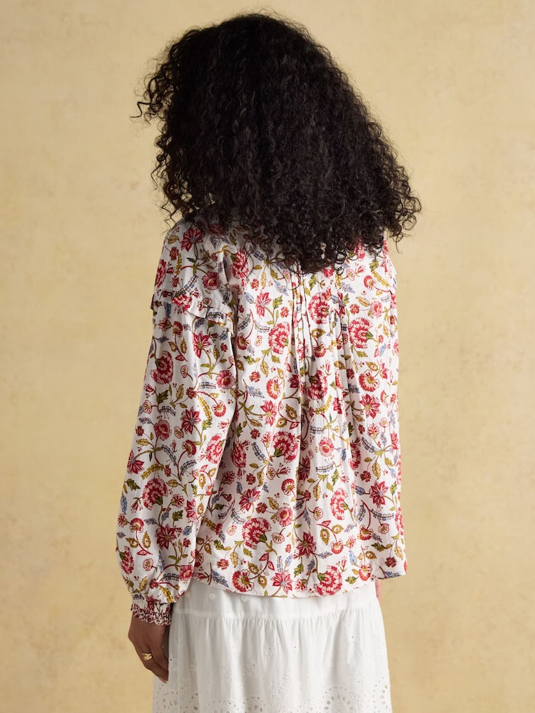 Joules Eloise Provence Floral Button Down Cotton Blouse - Image 2 of 10