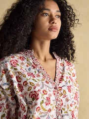 Joules Eloise Provence Floral Button Down Cotton Blouse - Image 4 of 10