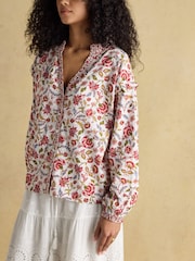 Joules Eloise Provence Floral Button Down Cotton Blouse - Image 5 of 10
