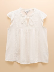 Blanco - Joules Nolan Sleeveless Smocked Blouse - Imagen 10 de 10