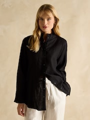 Joules Dakota Black 100% Linen Shirt - Image 1 of 6